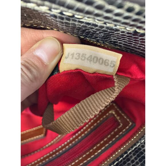 DOONEY & BOURKE LARGE GRAY ANIMAL PRINT LEATHER SHOUDLER BAG - Picture 13 of 15